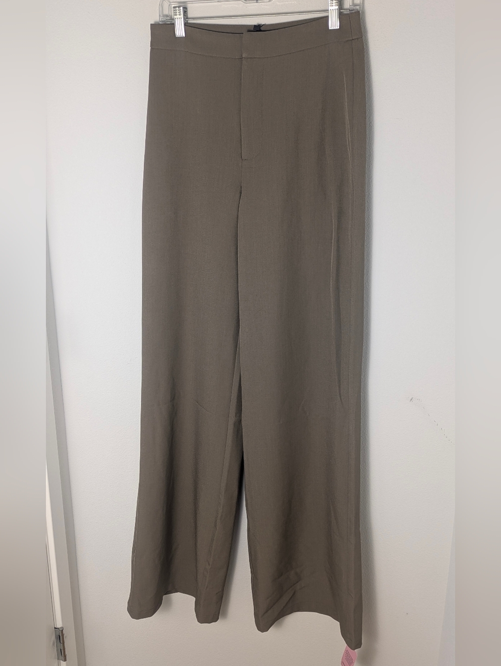 Pretty Little Thing Tall Mushroom Mid Rise Tailored Wide Leg Trousers Sz 4 T New - Picture 6 of 14